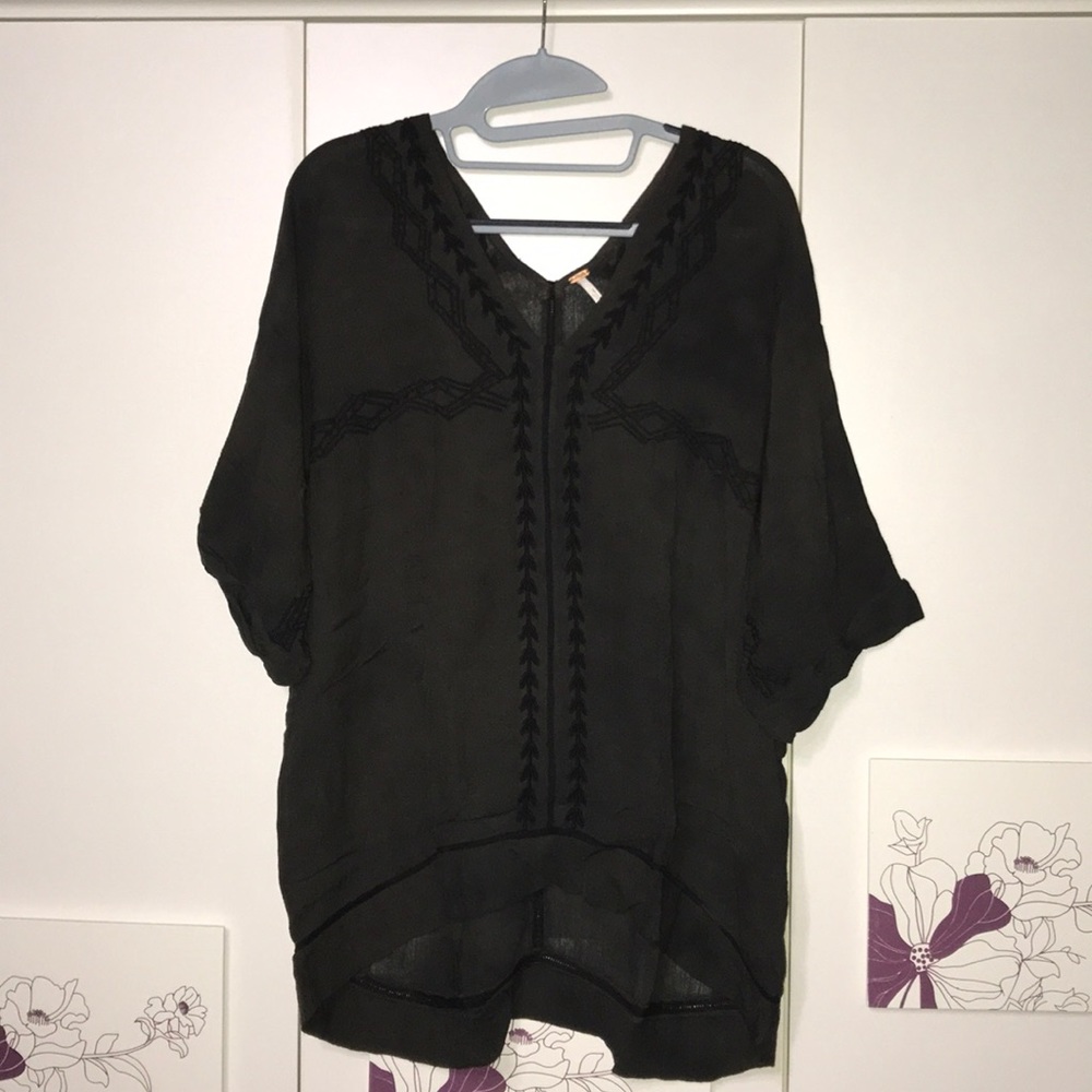 Free People embroidered top size S